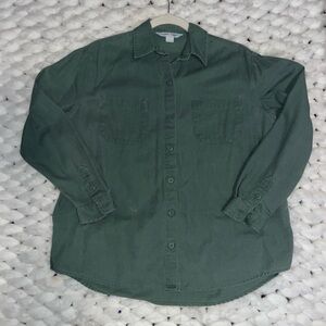 Old Navy Women’s Forest Green Button Down Shirt Jacket